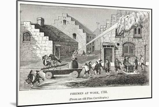 Firemen at Work, 1733, Pub. C.1887-null-Mounted Giclee Print