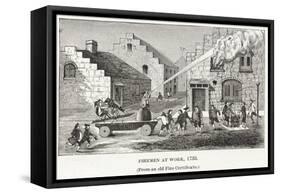 Firemen at Work, 1733, Pub. C.1887-null-Framed Stretched Canvas