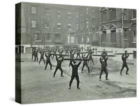 Firemen Carrying Out Scaling Ladder Drill, London Fire Brigade Headquarters, 1910-null-Stretched Canvas