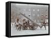 Firemen Demonstrating a Horse-Drawm Escape Vehicle, London Fire Brigade Headquarters, London, 1910-null-Framed Stretched Canvas