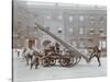 Firemen Demonstrating a Horse-Drawm Escape Vehicle, London Fire Brigade Headquarters, London, 1910-null-Stretched Canvas