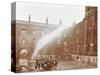 Firemen Demonstrating Hoses Worked by a Petrol Motor Pump, London Fire Brigade Headquarters, 1909-null-Stretched Canvas