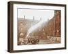 Firemen Demonstrating Hoses Worked by a Petrol Motor Pump, London Fire Brigade Headquarters, 1909-null-Framed Photographic Print