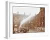 Firemen Demonstrating Hoses Worked by a Petrol Motor Pump, London Fire Brigade Headquarters, 1909-null-Framed Photographic Print