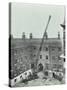 Firemen Demonstrating the Magirus Ladder, London Fire Brigade Headquarters, London, 1910-null-Stretched Canvas