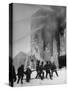 Firemen Fighting a Fire During Icy Weather-Al Fenn-Stretched Canvas