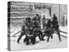 Firemen Fighting a Fire During Icy Weather-Al Fenn-Stretched Canvas