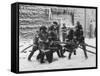 Firemen Fighting a Fire During Icy Weather-Al Fenn-Framed Stretched Canvas