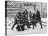 Firemen Fighting a Fire During Icy Weather-Al Fenn-Stretched Canvas