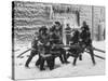 Firemen Fighting a Fire During Icy Weather-Al Fenn-Stretched Canvas