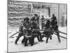 Firemen Fighting a Fire During Icy Weather-Al Fenn-Mounted Photographic Print