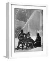 Firemen Fighting a Fire During Icy Weather-Al Fenn-Framed Photographic Print