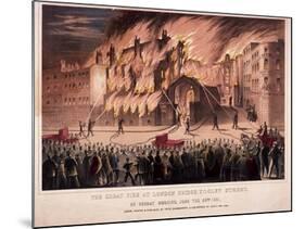 Firemen Fighting the Blaze at the Cotton's Wharf Fire, Bermondsey, London, 1861-E Schonals-Mounted Giclee Print