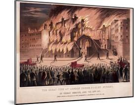 Firemen Fighting the Blaze at the Cotton's Wharf Fire, Bermondsey, London, 1861-E Schonals-Mounted Giclee Print