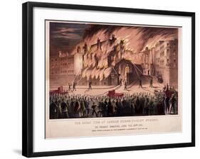 Firemen Fighting the Blaze at the Cotton's Wharf Fire, Bermondsey, London, 1861-E Schonals-Framed Giclee Print