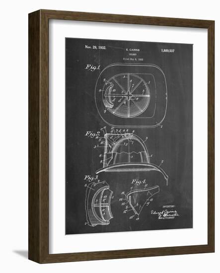 Firemen Helmet Patent-null-Framed Art Print