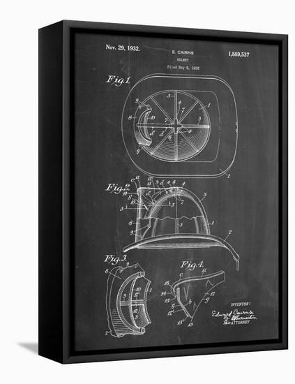 Firemen Helmet Patent-null-Framed Stretched Canvas