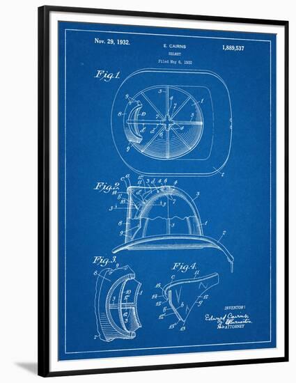 Firemen Helmet Patent-null-Framed Premium Giclee Print