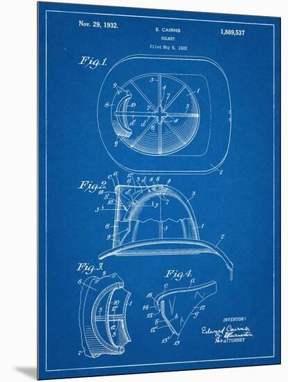 Firemen Helmet Patent-null-Mounted Premium Giclee Print