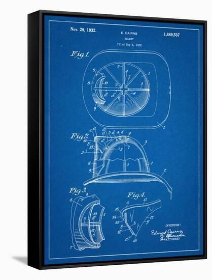 Firemen Helmet Patent-null-Framed Stretched Canvas