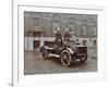 Firemen in Brass Helmets Aboard a Motor Hose Tender, London Fire Brigade Headquarters, London, 1909-null-Framed Photographic Print