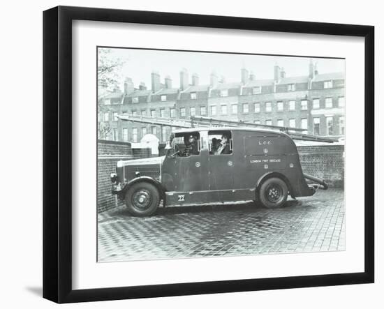 Firemen Inside a Fire Engine, Kingsland Road Fire Station, London, 1935-null-Framed Premium Photographic Print