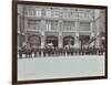 Firemen Lined Up Outside Bishopsgate Fire Station, Bishopsgate, City of London, 1908-null-Framed Photographic Print