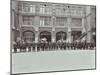Firemen Lined Up Outside Bishopsgate Fire Station, Bishopsgate, City of London, 1908-null-Mounted Premium Photographic Print