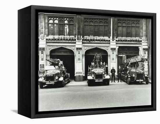 Firemen Outside Bishopsgate Fire Station, Bishopsgate, City of London, 1908-null-Framed Stretched Canvas
