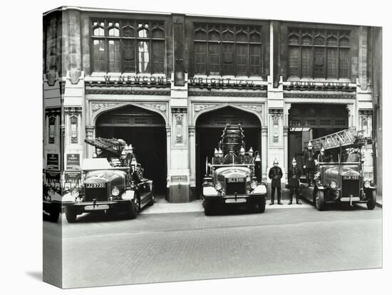 Firemen Outside Bishopsgate Fire Station, Bishopsgate, City of London, 1908-null-Stretched Canvas