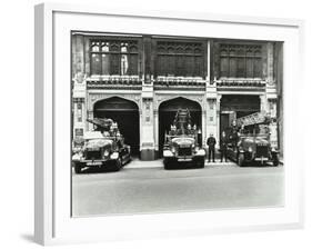 Firemen Outside Bishopsgate Fire Station, Bishopsgate, City of London, 1908-null-Framed Photographic Print