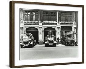 Firemen Outside Bishopsgate Fire Station, Bishopsgate, City of London, 1908-null-Framed Photographic Print