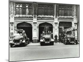 Firemen Outside Bishopsgate Fire Station, Bishopsgate, City of London, 1908-null-Mounted Photographic Print