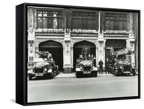 Firemen Outside Bishopsgate Fire Station, Bishopsgate, City of London, 1908-null-Framed Stretched Canvas