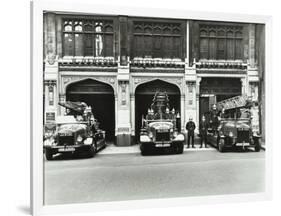 Firemen Outside Bishopsgate Fire Station, Bishopsgate, City of London, 1908-null-Framed Photographic Print