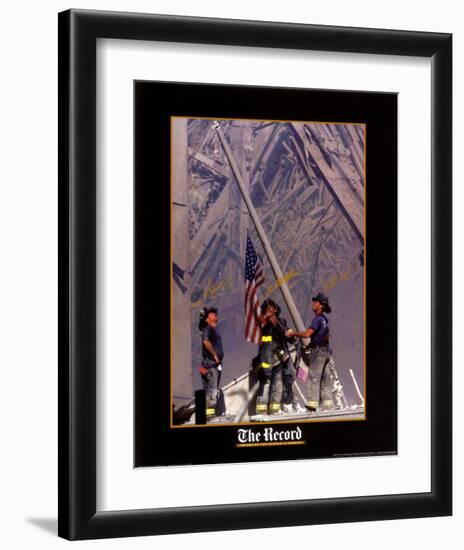Firemen Raising The Flag At Wtc-Thomas E^ Franklin-Framed Art Print
