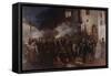 Firemen Running to a Fire-Gustave Courbet-Framed Stretched Canvas
