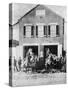 Firemen with Equipment outside Firehouse Photograph - Washington, DC-Lantern Press-Stretched Canvas