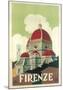 Firenze Cupola (Florence Dome) Italian Vintage Style Travel Poster-null-Mounted Poster