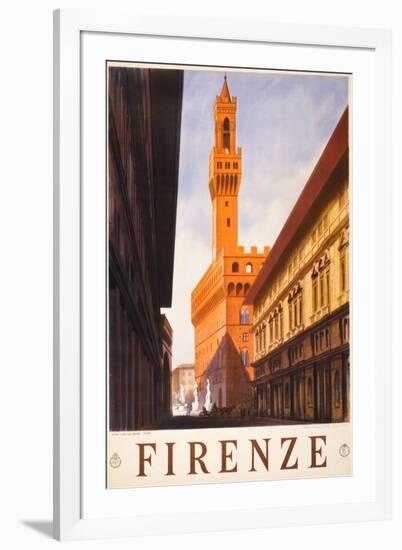 Firenze Italy Travel Vintage Ad-null-Framed Art Print