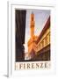 Firenze Italy Travel Vintage Ad-null-Framed Art Print