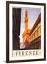 Firenze Italy Travel Vintage Ad-null-Framed Art Print