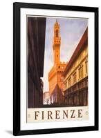 Firenze Italy Travel Vintage Ad-null-Framed Art Print