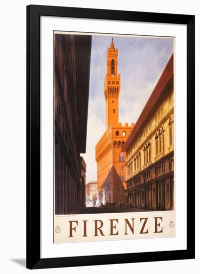 Firenze Italy Travel Vintage Ad-null-Framed Art Print