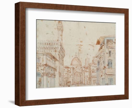 Firenze Perspective-Baldassare Peruzzi-Framed Art Print