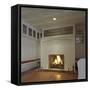 Fireplace and Hardwood Floors-null-Framed Stretched Canvas