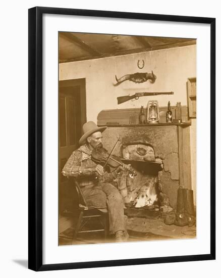 Fireplace Fiddler-Erwin E. Smith-Framed Art Print