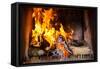Fireplace or Furnace Invites You with its Cozy Blazing Fire to Warm Up-Kzenon-Framed Stretched Canvas