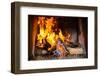 Fireplace or Furnace Invites You with its Cozy Blazing Fire to Warm Up-Kzenon-Framed Photographic Print
