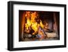 Fireplace or Furnace Invites You with its Cozy Blazing Fire to Warm Up-Kzenon-Framed Photographic Print